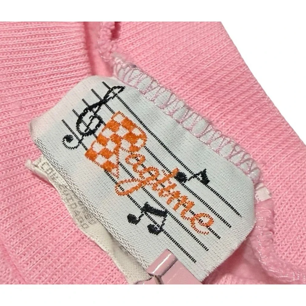Vintage Rhythm Kids Pink Teddy Bear Heart Sweatsuit Set Lace Ruffle Size 6‎
